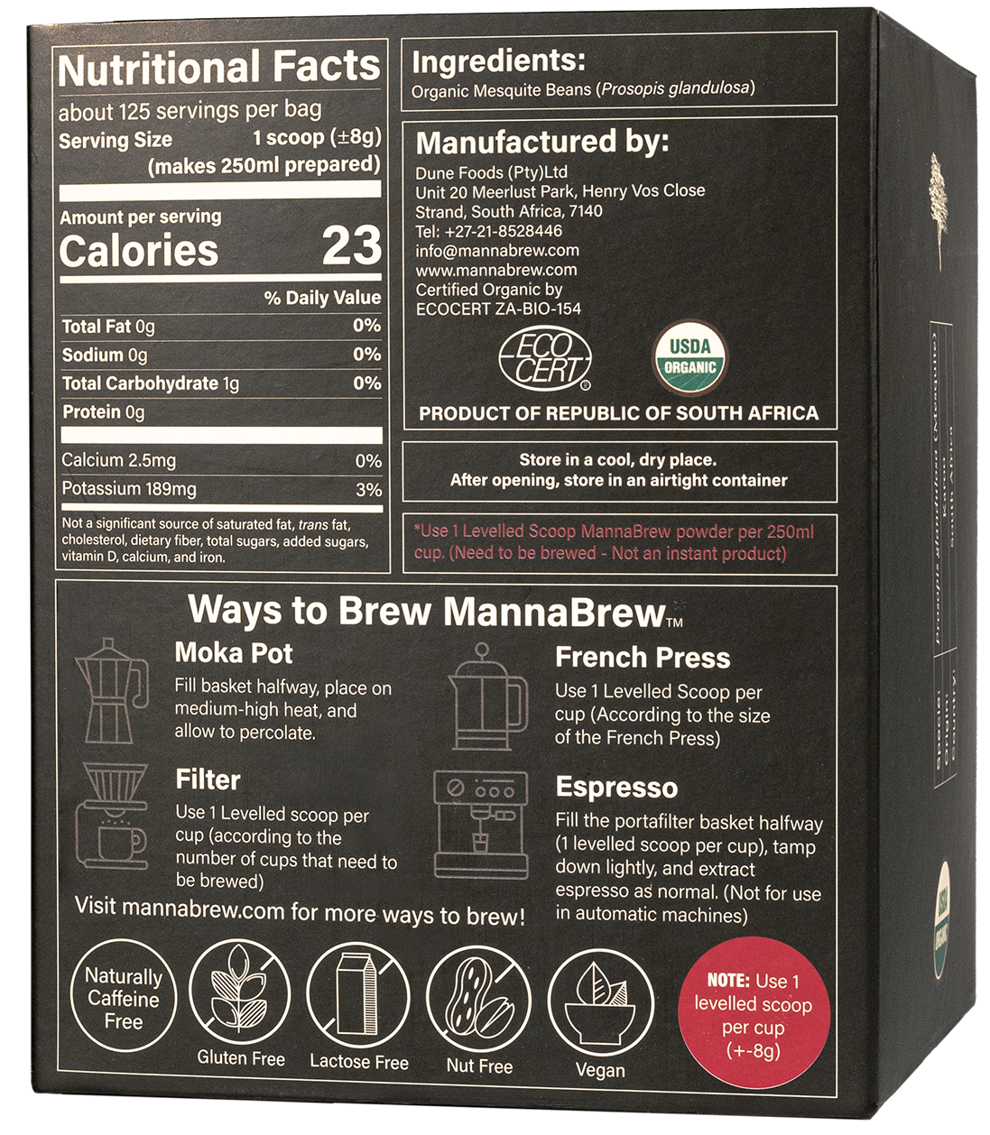 MannaBrew Superfood Espresso - 998g Box